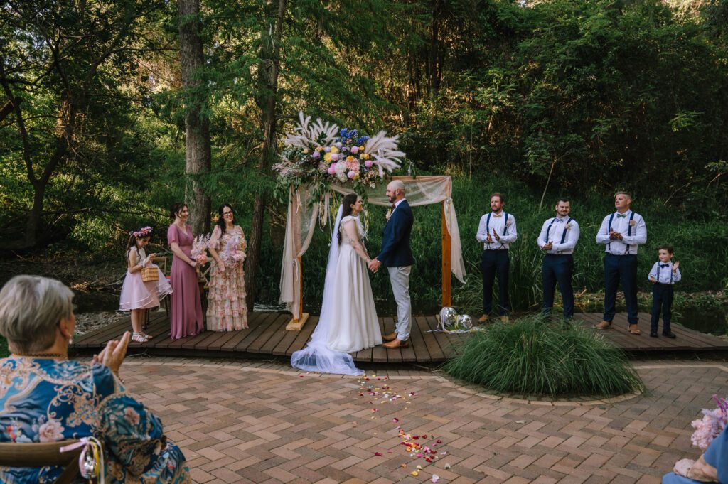 wedding ceremony photography at Bundaleer Rainforest Gardens
