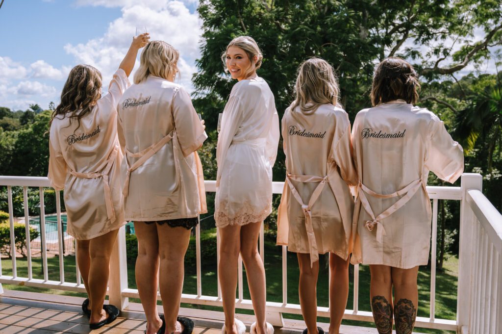 bridal party getting ready before ceremony at montvale in montville
