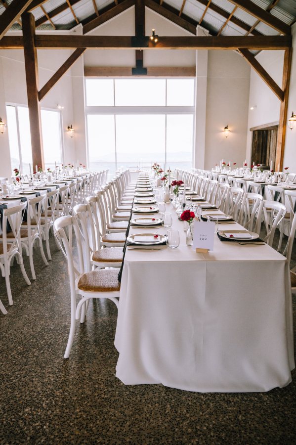 indoor reception setup at the old dairy maleny