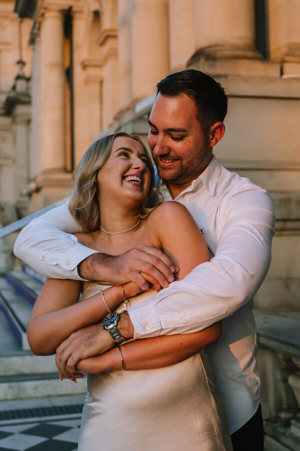 engagement photography at the treasury building in brisbane