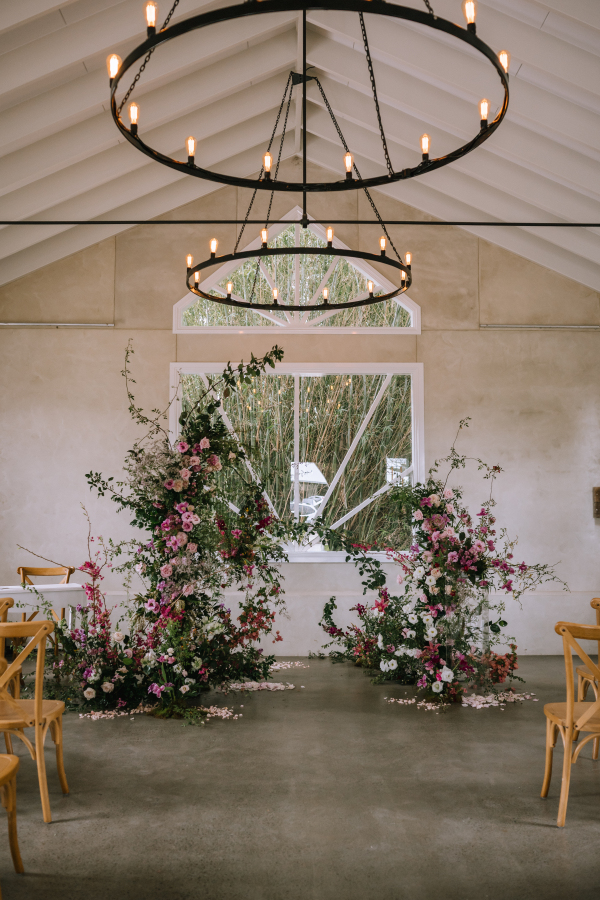 intimate wedding ceremony setup at Goodwater Ridge