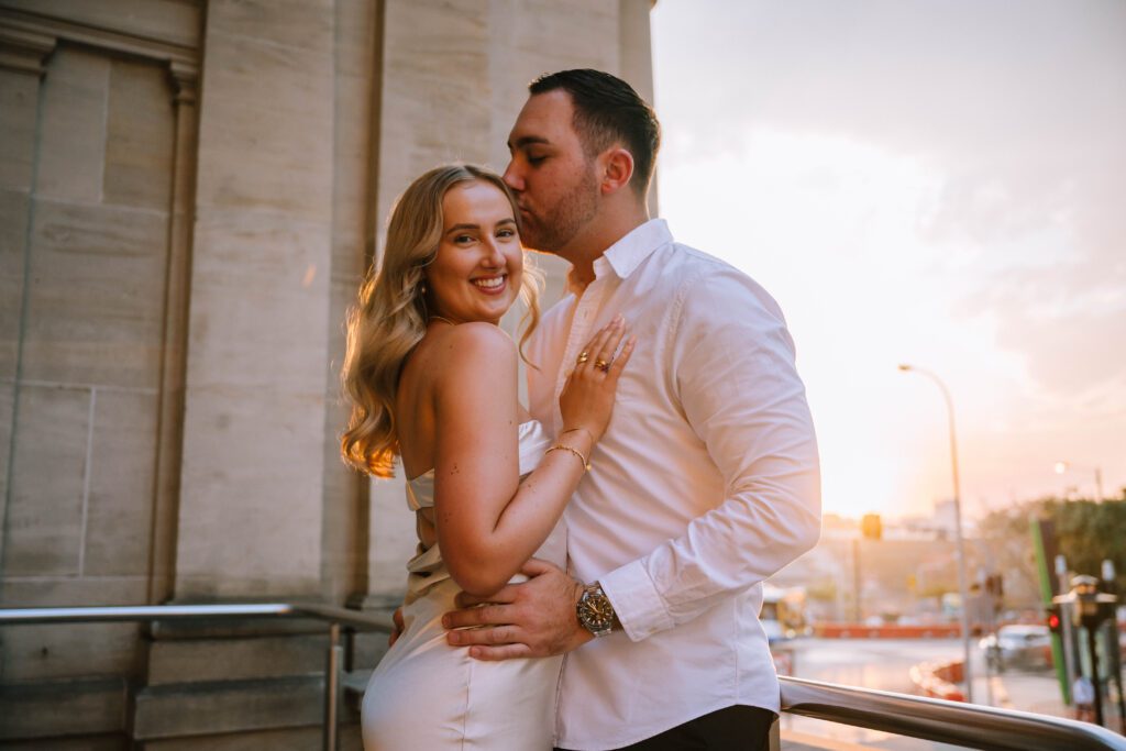engagement shoot at the treasury building in brisbane city