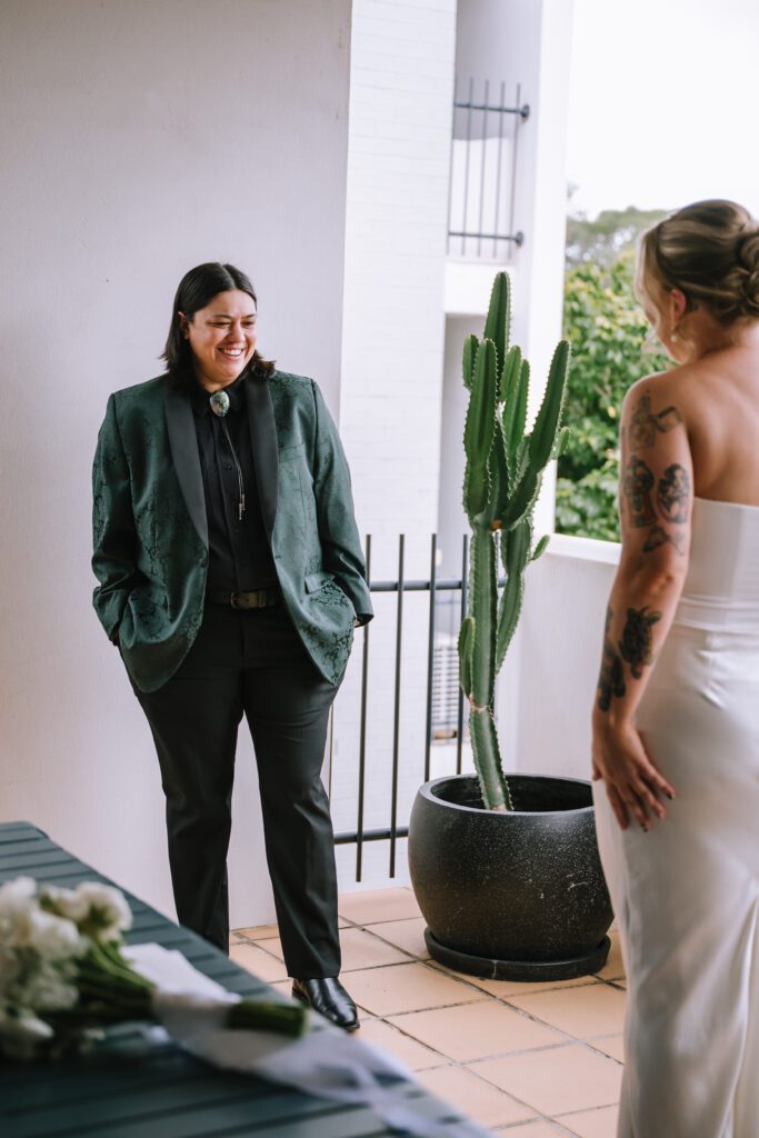 first look before reading private vows at emporium hotel southbank