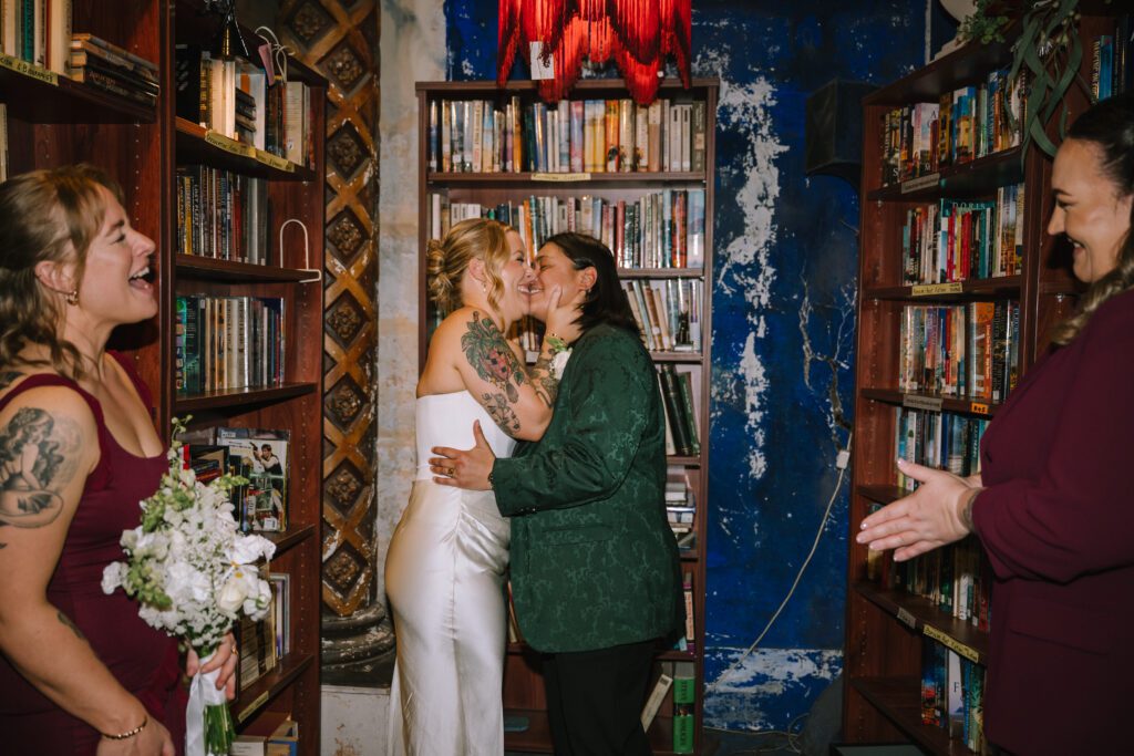 fun brisbane elopement ceremony at empire revival antique store in paddington