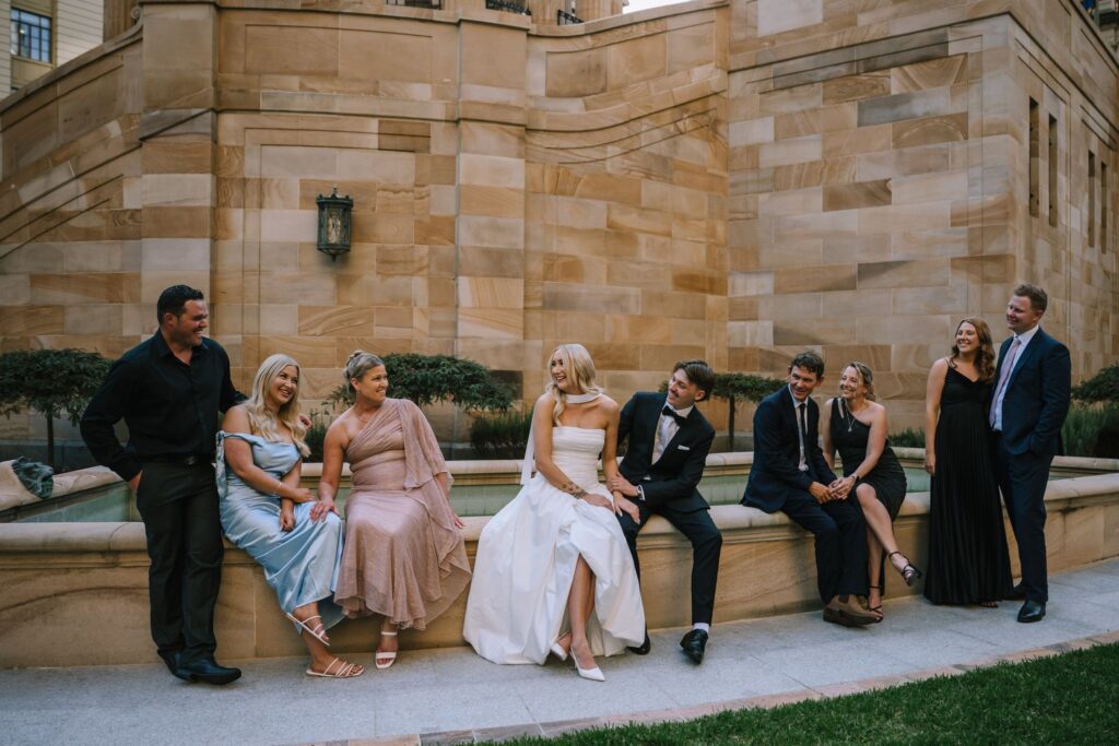 relaxed family portrait after elopement ceremony at brisbane registry 