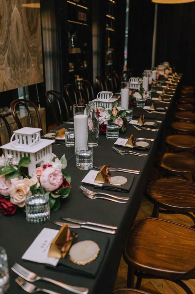 simple indoor wedding reception setup at the inchcolm hotel in brisbane