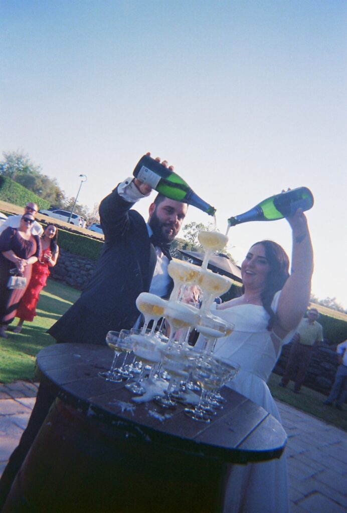 champagne pour caught on film by bridal bliss content creator